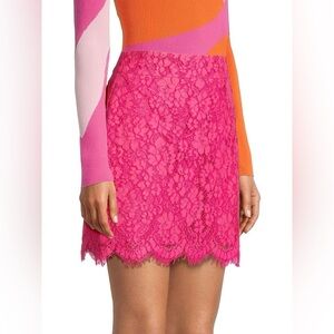 Milly Floral Lace Miniskirt Pink